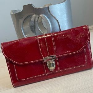 Liz Claiborne red patent leather wallet